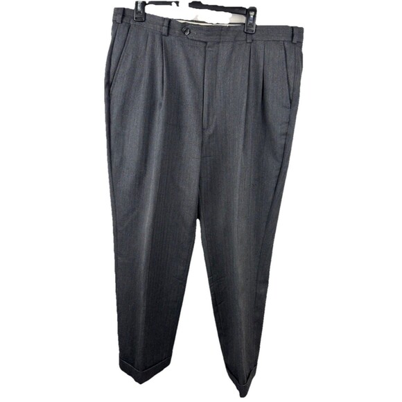 Evan Picone - Elder-Beerman Men’s Suit 2 Piece Gray Wool Jacket 46R Pants 38x28 - Picture 10 of 12